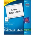 Avery Avery® Self-Adhesive Full-Sheet Shipping Labels for Copiers, 8-1/2 x 11, White, 100/Box 5353